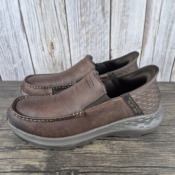 Skechers Other - Skechers Slip Ins Arch MF Parson Leather Shoes 204866 Men's Sz 8 Red Brown (VGC)
